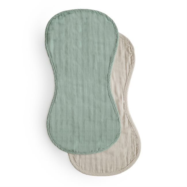 Mushie Burp Cloth - Roman Green/Fog